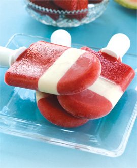 Watermelon & Strawberry Cream Popsicles - Summer12
