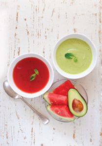 Watermelon and Avocado Soups